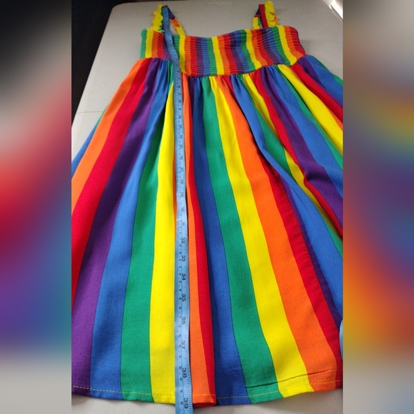 NWT Torrid Women's Rainbow Challis Smocked Tiered Mini Dress Sz 0 - Picture 16 of 16